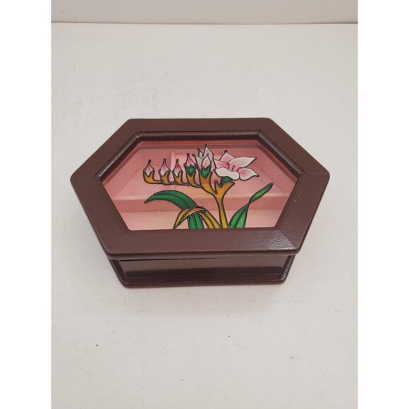 Vintage Gunther Mele 1970's wooden jewelry box. Jewellery . Vintage wooden - Picture 2 of 10